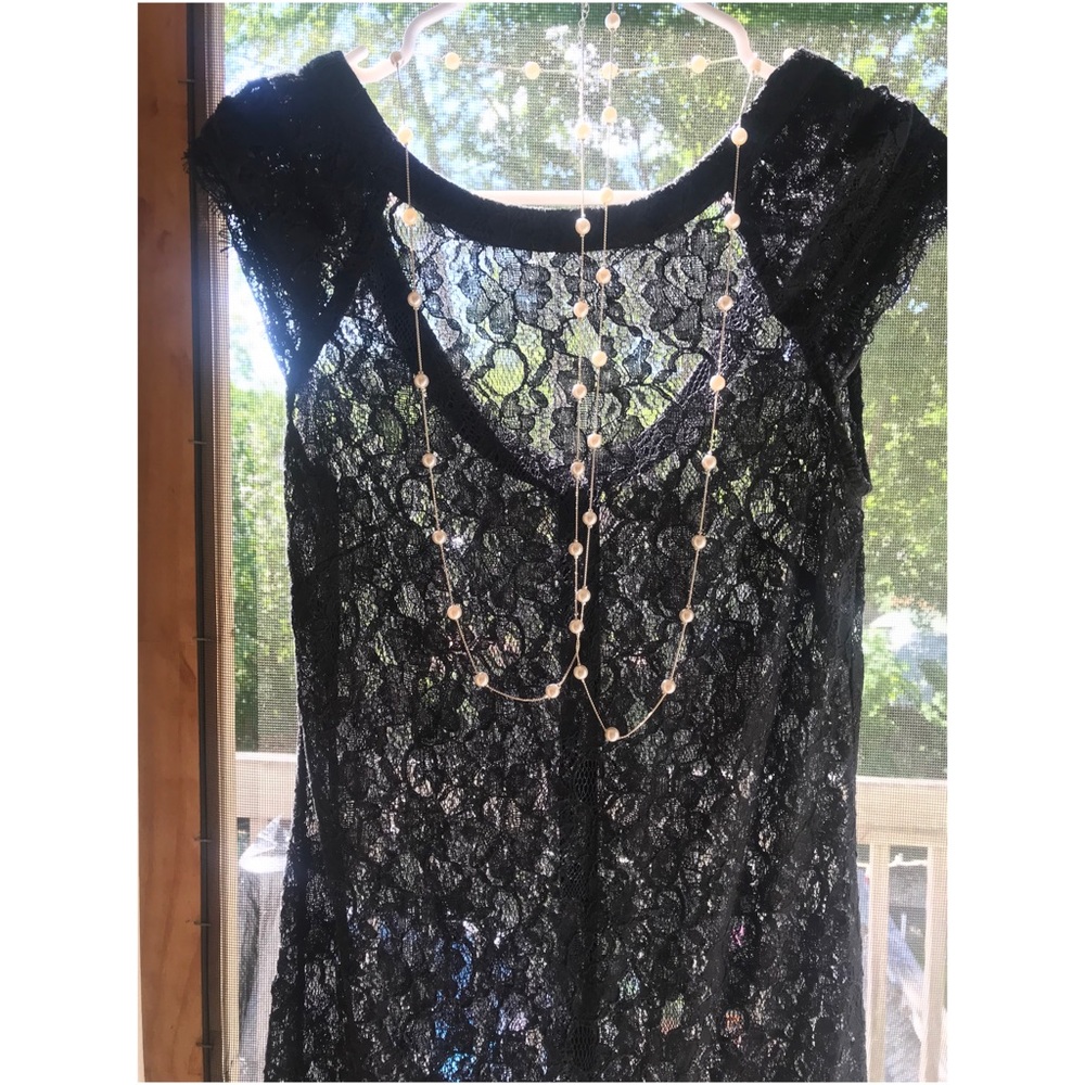 Black lace cocktail dress